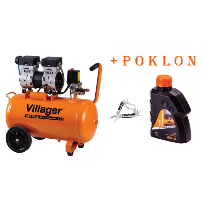 Villager kompresor za vazduh VAT 50 LS + POKLON Multifunkcionalni nož 471005R0 Blister i Villager ulje za vazdušne kompresore 600ml Villager kompresor za vazduh VAT 50 LS + POKLON Multifunkcionalni nož 471005R0 Blister i Villager ulje za vazdušne kompresore 600ml